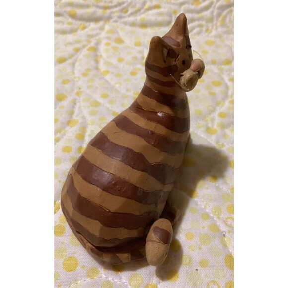 Blossom Bucket Suzi Yellow Tabby Stripped Resign Cat Collectible Figure Cute - Picture 11 of 13